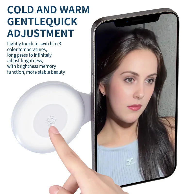 Portable Magnetic Mobile Phone Selfie Fill Light,  Rechargeable Phone Selfie Light for Selfies/Photography/TikTok/live streaming
