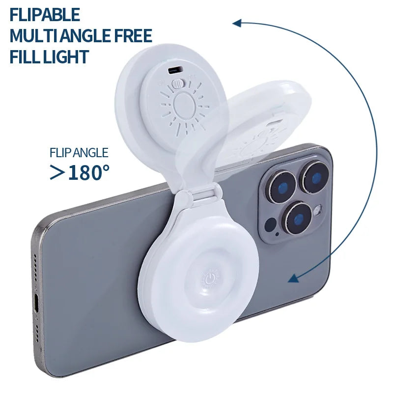 Portable Magnetic Mobile Phone Selfie Fill Light,  Rechargeable Phone Selfie Light for Selfies/Photography/TikTok/live streaming
