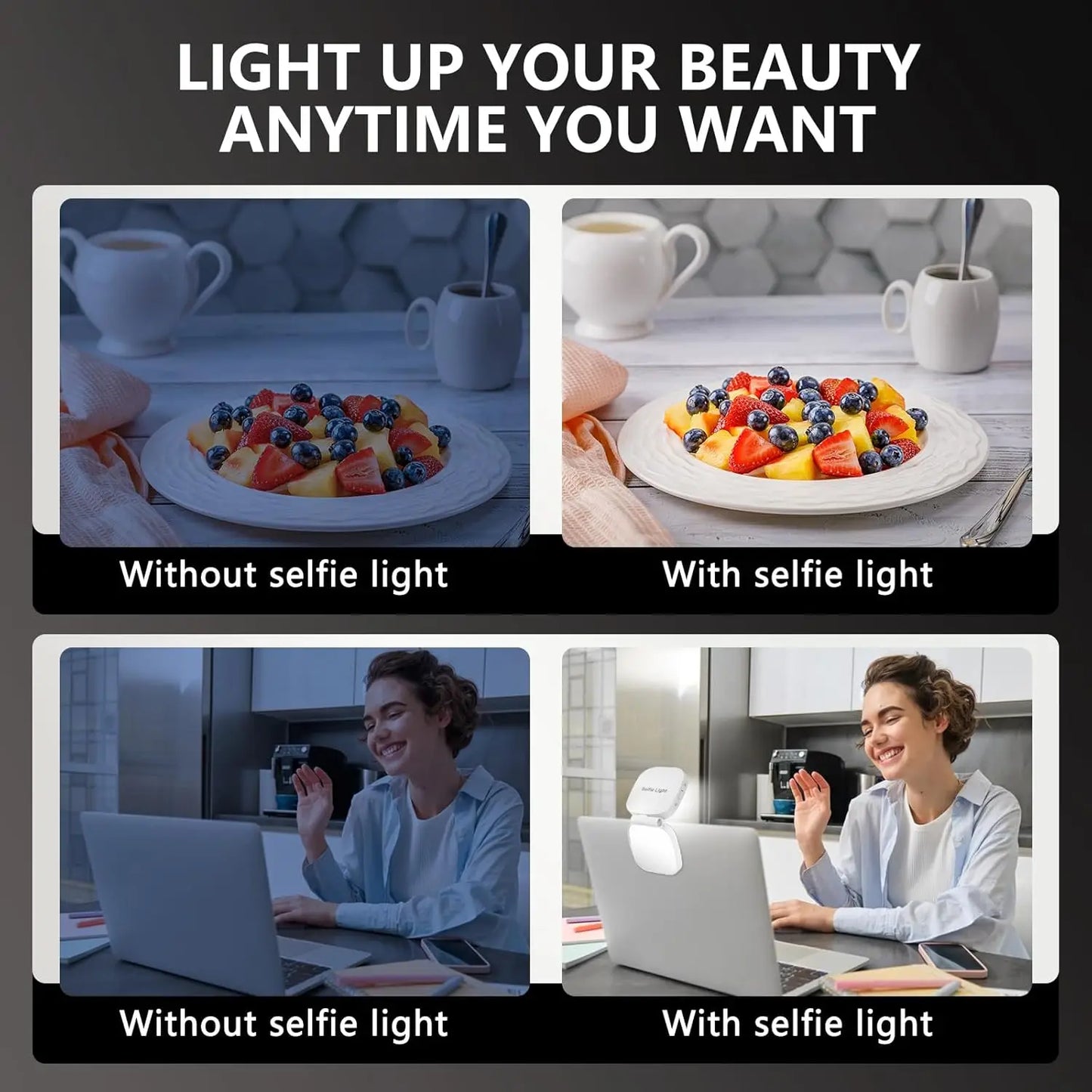 Magnetic Selfie Light for MagSafe iPhone 360° LED Ring Fill Light with Mirror Perfect for Selfies Vlog
