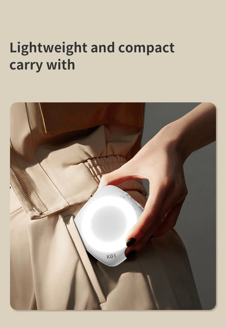 Phone Selfie Light 2700K-6500K Portbal Pocket Make UP Fill Light with Rechargable Battery Clip Rig Photo Lamp for Beauty Ring